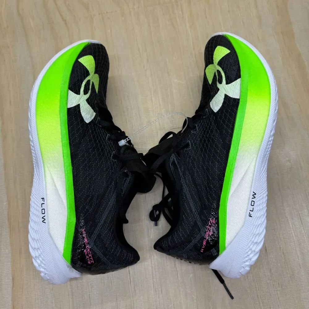 NEW Under Armour Flow Velociti Elite 2 Black Green Running sz 12 3027205-005